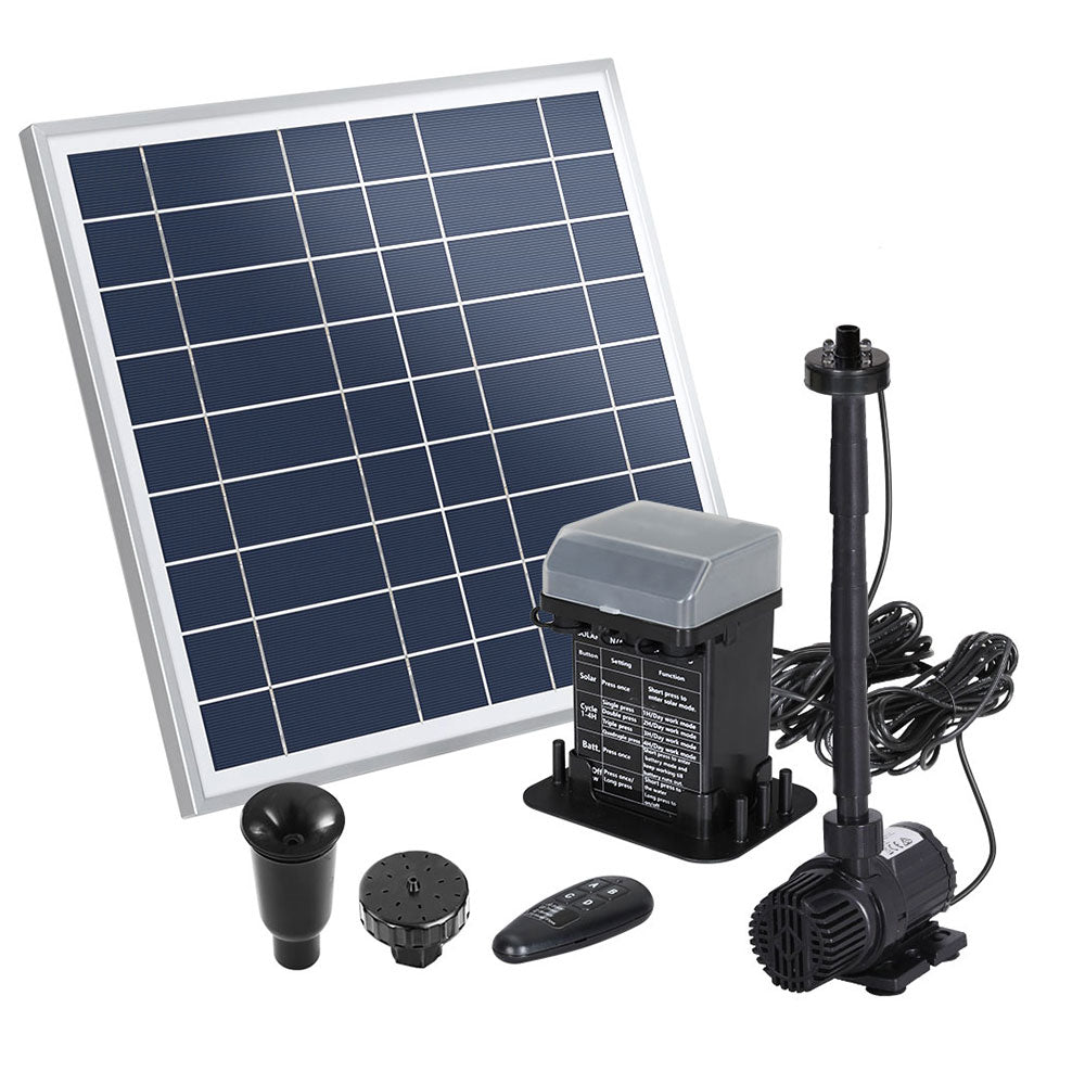 Solar Pond Pump with Battery Kit LED Lights 9.8FT - Home & Garden > Fountains > Fountain & Ponds Accessories - Rivercity House & Home Co. (ABN 18 642 972 209) - Affordable Modern Furniture Australia