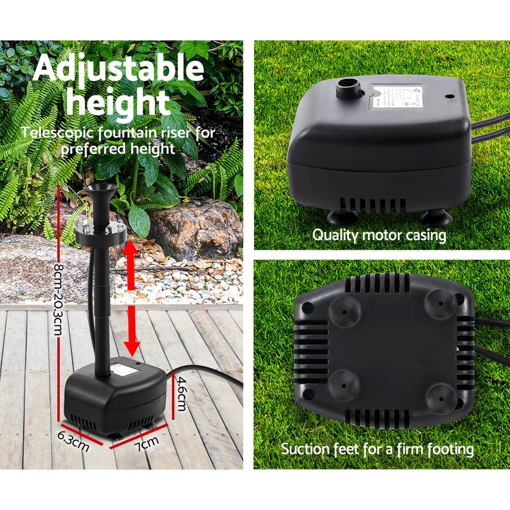 Solar Pond Pump with Battery LED Lights 4 FT - Home & Garden > Fountains > Fountain & Ponds Accessories - Rivercity House & Home Co. (ABN 18 642 972 209) - Affordable Modern Furniture Australia