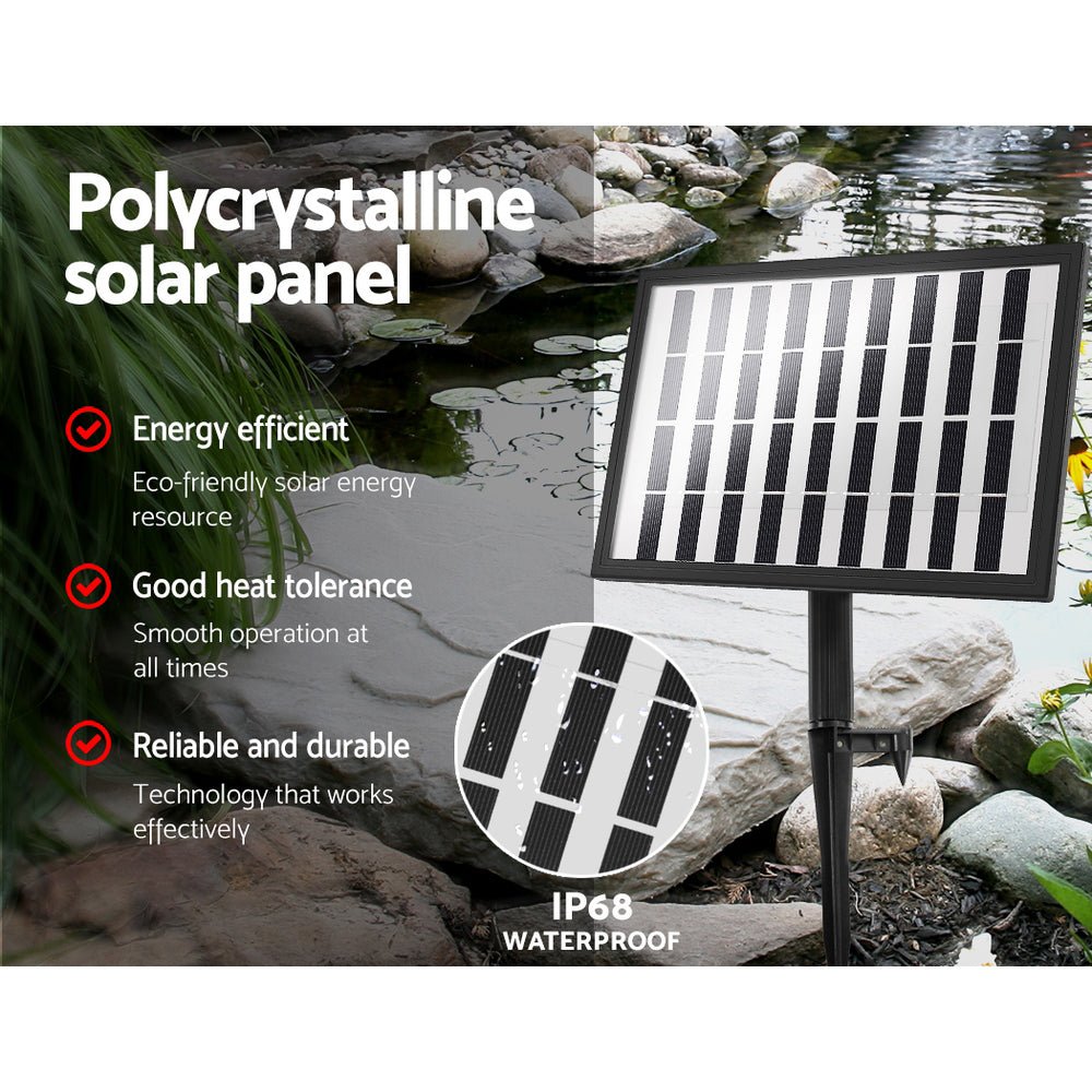 Solar Pond Pump with Battery LED Lights 4 FT - Home & Garden > Fountains > Fountain & Ponds Accessories - Rivercity House & Home Co. (ABN 18 642 972 209) - Affordable Modern Furniture Australia