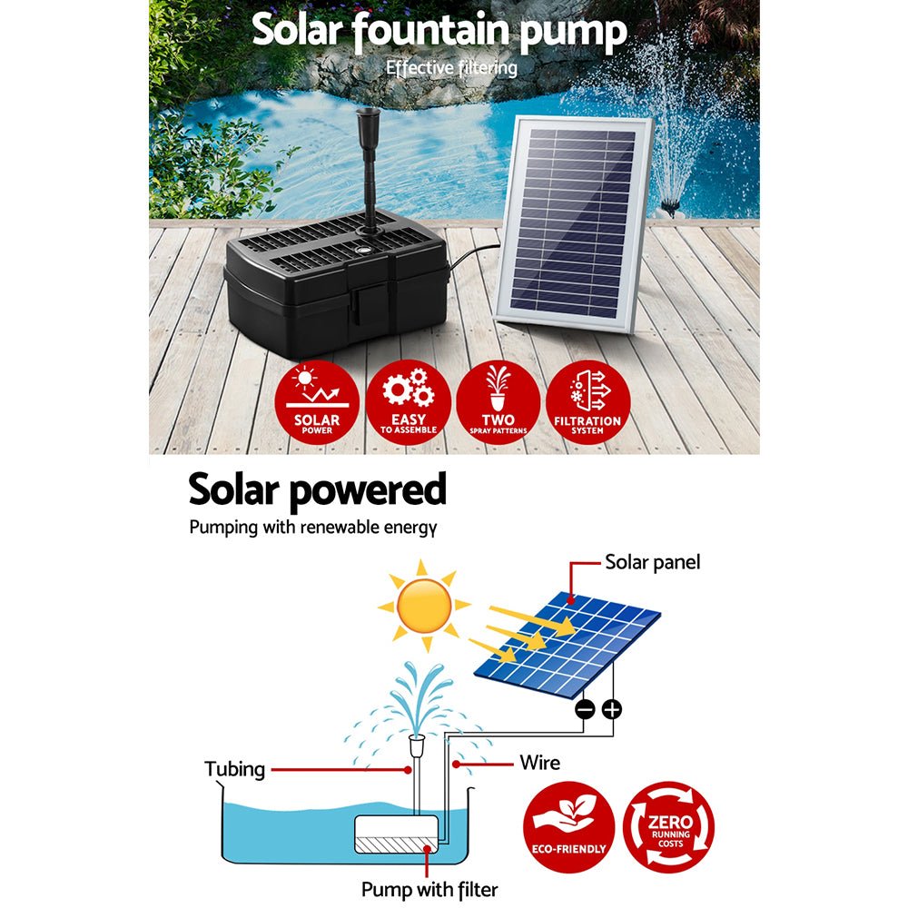 Solar Pond Pump with Filter Box 4.6FT - Home & Garden > Fountains > Fountain & Ponds Accessories - Rivercity House & Home Co. (ABN 18 642 972 209) - Affordable Modern Furniture Australia