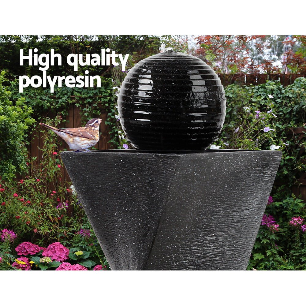 Solar Powered Water Fountain Twist Design with Lights - Rivercity House & Home Co. (ABN 18 642 972 209) - Affordable Modern Furniture Australia