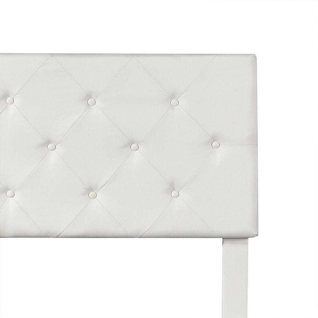Sorrento Queen Bed Frame with Drawers & Tufted Headboard – Cream - Rivercity House & Home Co. (ABN 18 642 972 209) - Affordable Modern Furniture Australia