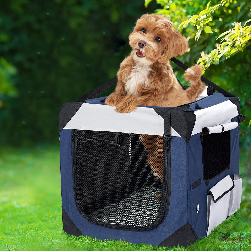 Spacious Medium Dog Puppy Pet Carrier Bag - Blue - Rivercity House & Home Co. (ABN 18 642 972 209) - Affordable Modern Furniture Australia