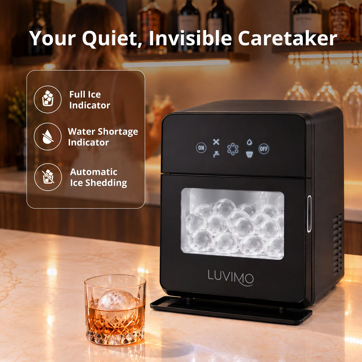 Sphere Ice Maker Machine 50mm Ice Balls 140pcs/Day for Whiskey and Wine - Appliances > Kitchen Appliances > Ice Makers - Rivercity House & Home Co. (ABN 18 642 972 209) - Affordable Modern Furniture Australia