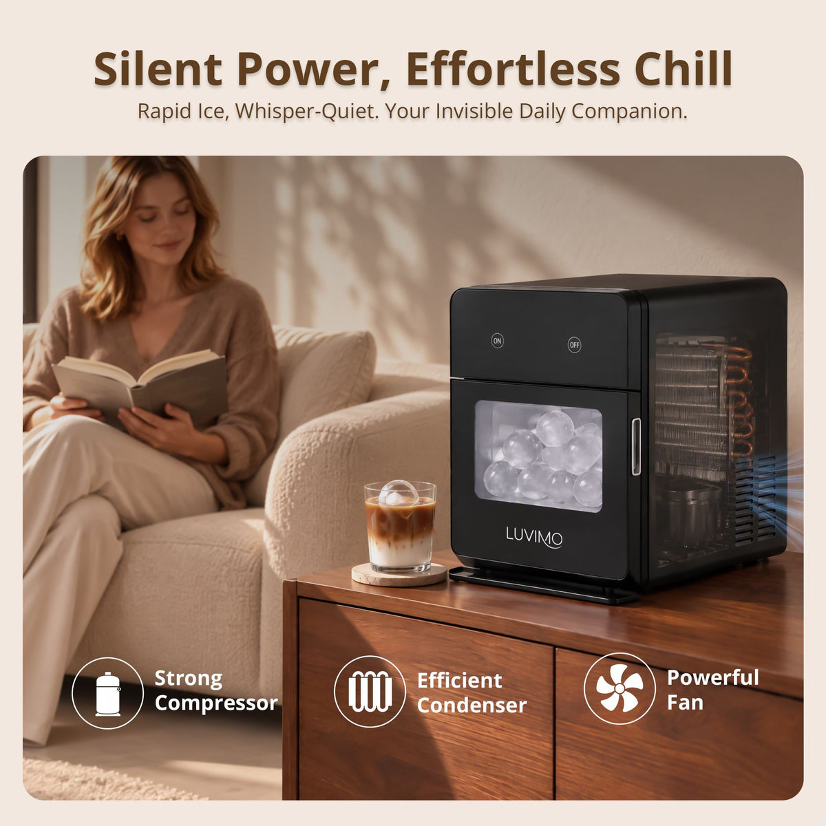Sphere Ice Maker Machine 50mm Ice Balls 140pcs/Day for Whiskey and Wine - Appliances > Kitchen Appliances > Ice Makers - Rivercity House & Home Co. (ABN 18 642 972 209) - Affordable Modern Furniture Australia