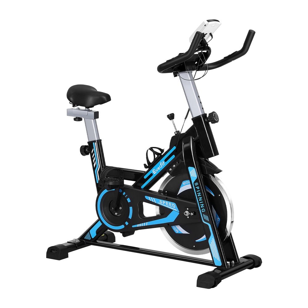 Spin Exercise Bike with 13kg Flywheel and 150kg Capacity - Black - Sports & Fitness > Exercise, Gym & Fitness > Exercise Bikes - Rivercity House & Home Co. (ABN 18 642 972 209) - Affordable Modern Furniture Australia