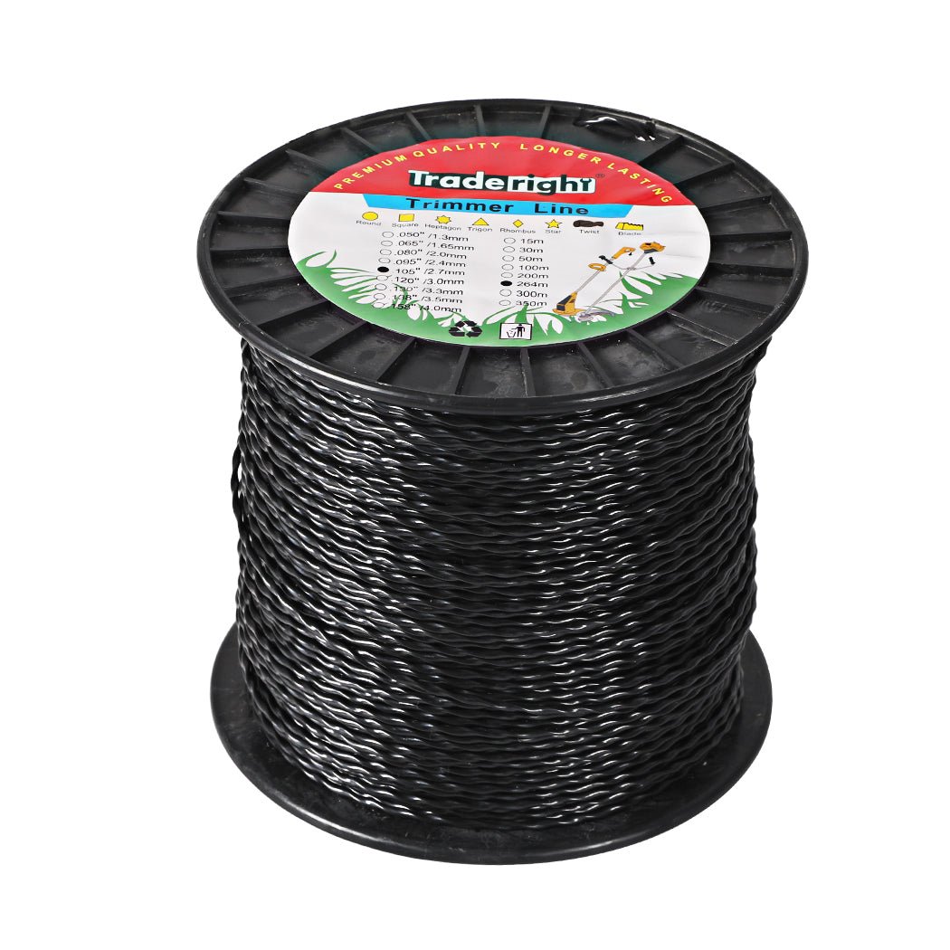 Spiral Twist Trimmer Line 2.7mm Nylon 264m - Black - Rivercity House & Home Co. (ABN 18 642 972 209) - Affordable Modern Furniture Australia