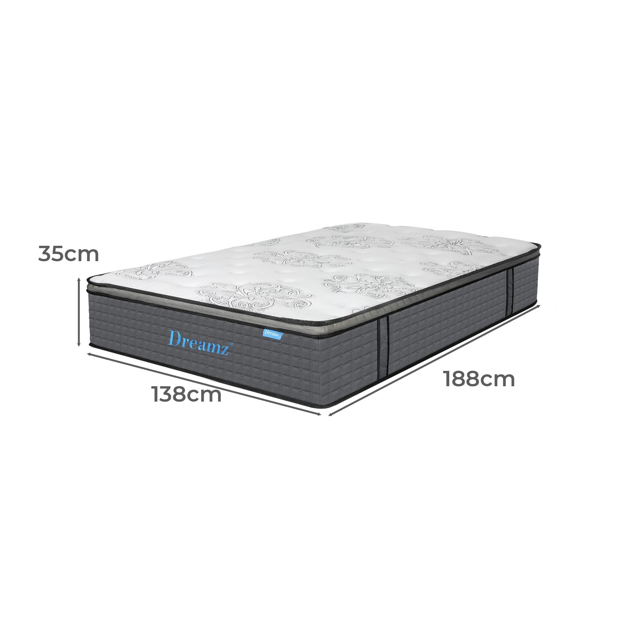 Spring Mattress Double 5 - Zone Pocket Coil Medium Firmness - White - Rivercity House & Home Co. (ABN 18 642 972 209) - Affordable Modern Furniture Australia