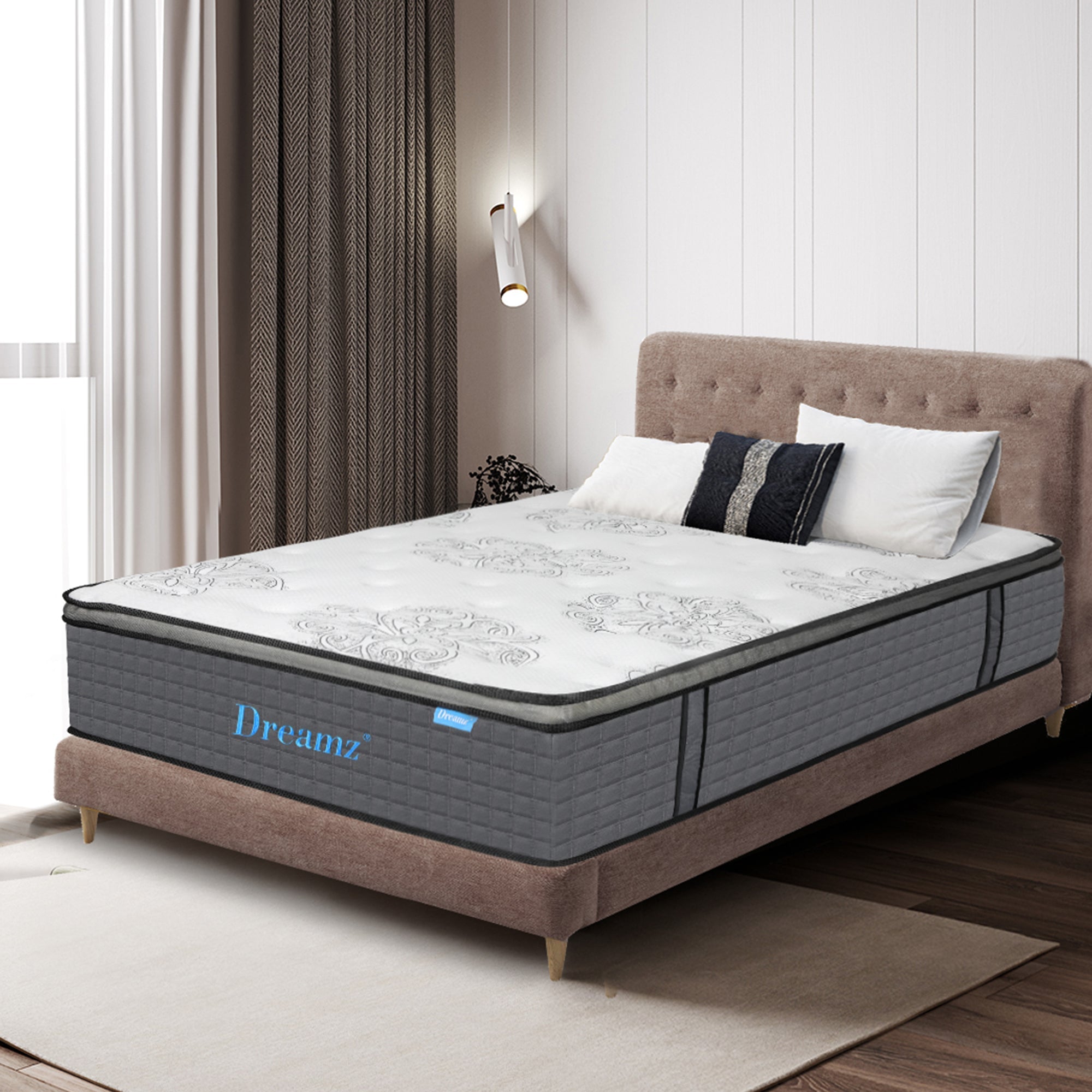 Spring Queen Pocket Spring Mattress Bed - White - Rivercity House & Home Co. (ABN 18 642 972 209) - Affordable Modern Furniture Australia