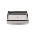 Square 150x150mm Tile Insert Floor Drain 80mm Waste Stainless Steel Brushed Silver
