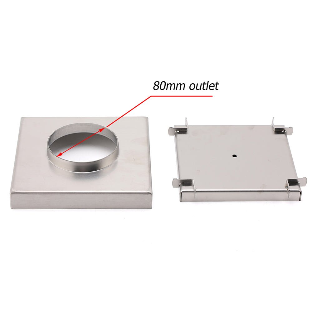 Square 150x150mm Tile Insert Floor Drain 80mm Waste Stainless Steel Shower Grate - Furniture > Bathroom > Shower Heads & Screens - Rivercity House & Home Co. (ABN 18 642 972 209) - Affordable Modern Furniture Australia