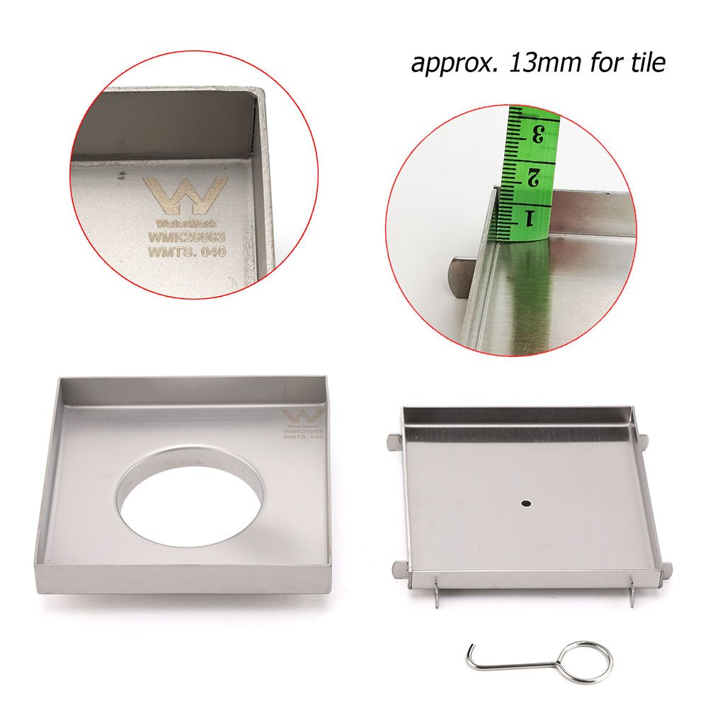 Square 150x150mm Tile Insert Floor Drain 80mm Waste Stainless Steel Shower Grate - Furniture > Bathroom > Shower Heads & Screens - Rivercity House & Home Co. (ABN 18 642 972 209) - Affordable Modern Furniture Australia