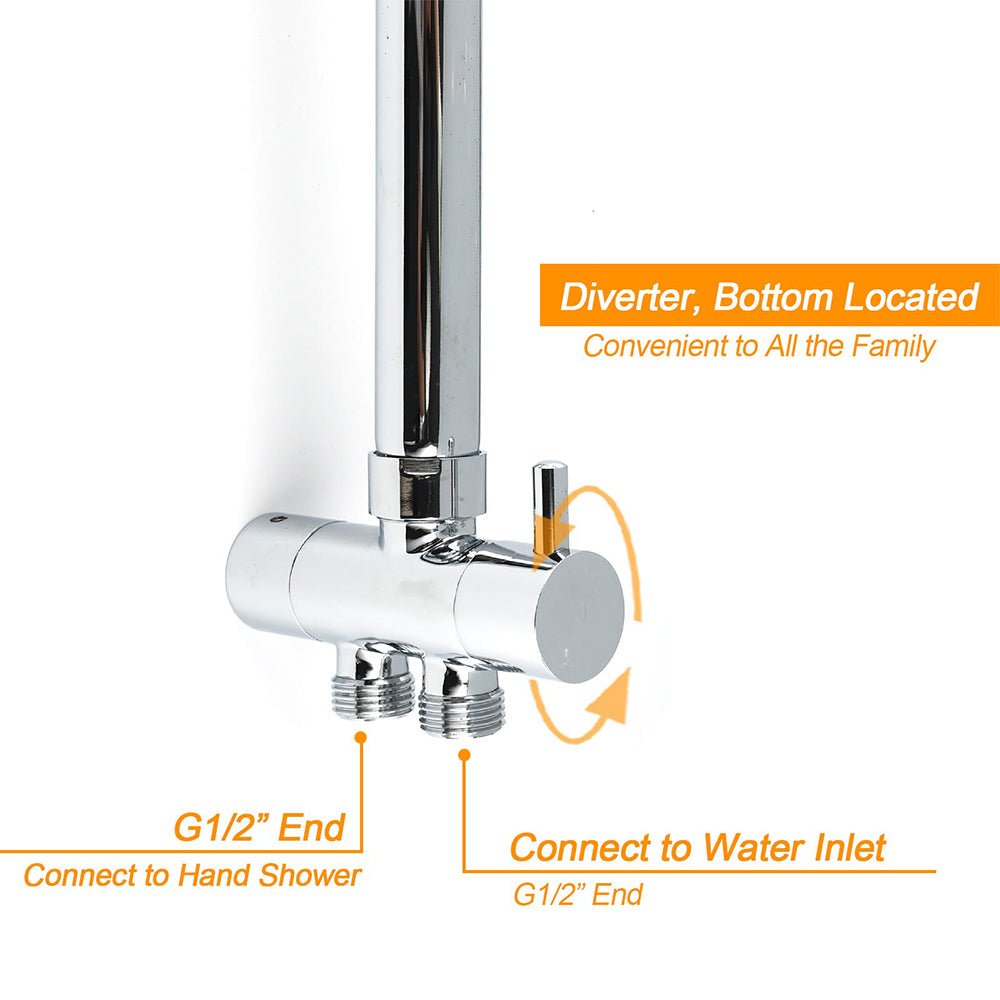 Square 8" Rain Shower Head 3 Mode Handheld Sliding Rail Arm 2 IN 1 Set Twin Taps - Furniture > Bathroom > Shower Heads & Screens - Rivercity House & Home Co. (ABN 18 642 972 209) - Affordable Modern Furniture Australia