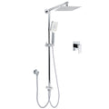 Square 8" 3-Mode Handheld Rain Shower Head with Sliding Rail, Arm, Diverter & Mixer - Chrome