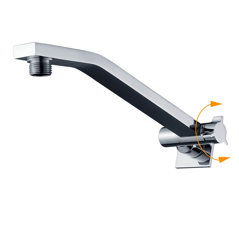 Square Chrome Brass Up & Down Adjustable Wall Mounted Shower Arm For Shower Head - Furniture > Bathroom > Shower Heads & Screens - Rivercity House & Home Co. (ABN 18 642 972 209) - Affordable Modern Furniture Australia