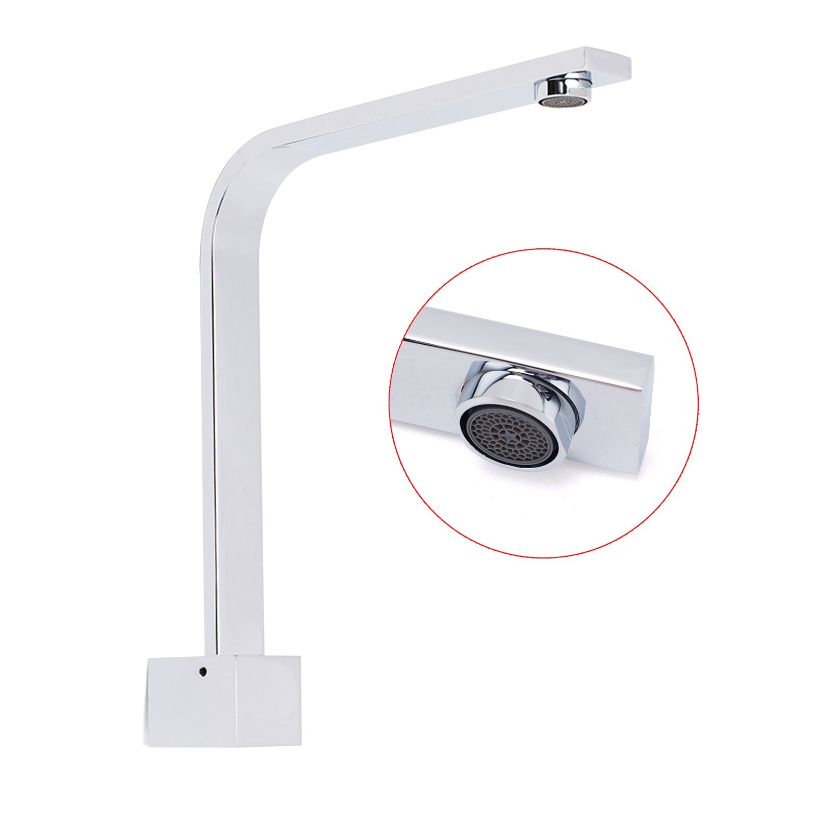 Square Chrome Gooseneck Arm Wall Mounted Swivel Bathtub Spout Faucet Outlet Set - Furniture > Bathroom > Shower Heads & Screens - Rivercity House & Home Co. (ABN 18 642 972 209) - Affordable Modern Furniture Australia