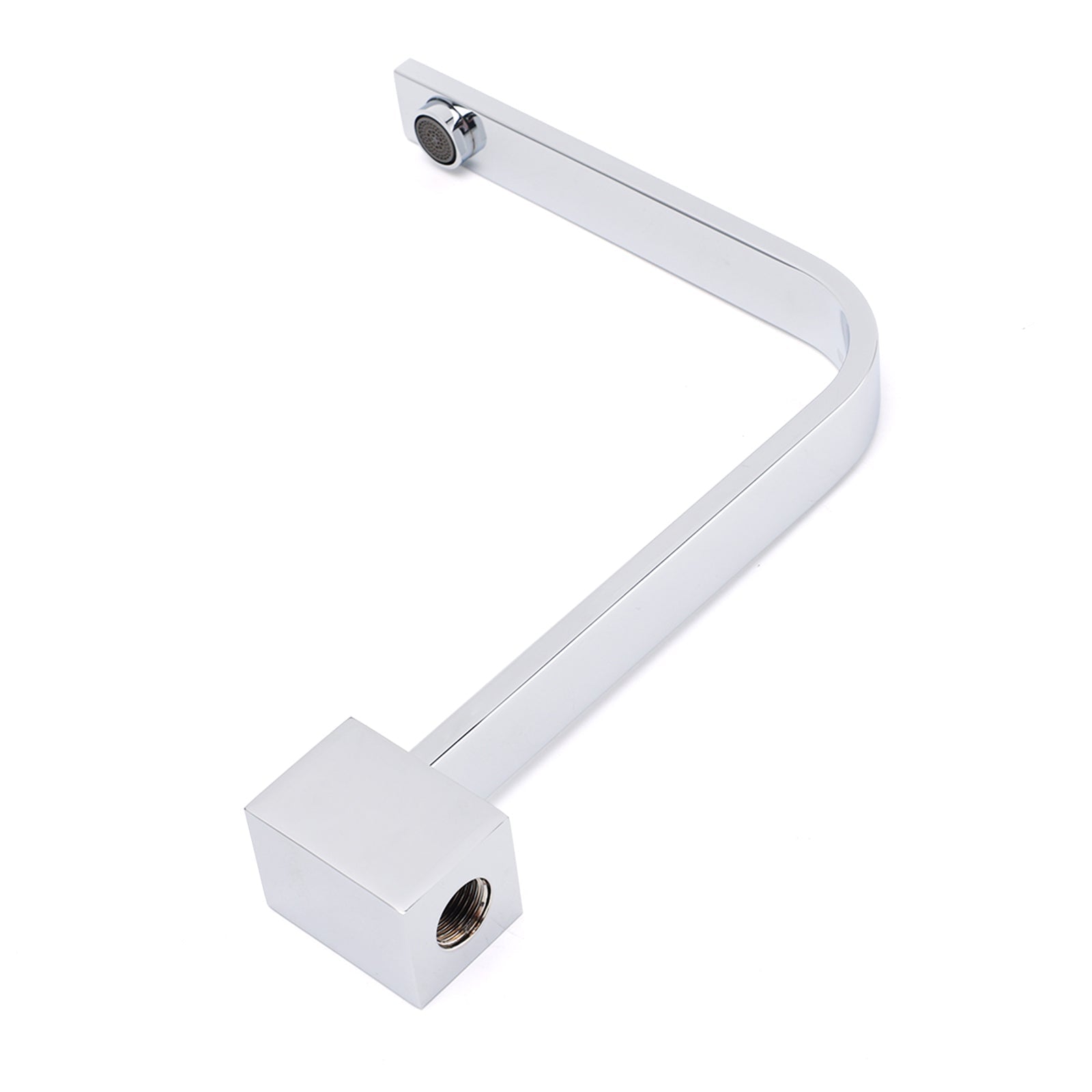 Square Chrome Gooseneck Arm Wall Mounted Swivel Bathtub Spout Faucet Outlet Set - Furniture > Bathroom > Shower Heads & Screens - Rivercity House & Home Co. (ABN 18 642 972 209) - Affordable Modern Furniture Australia