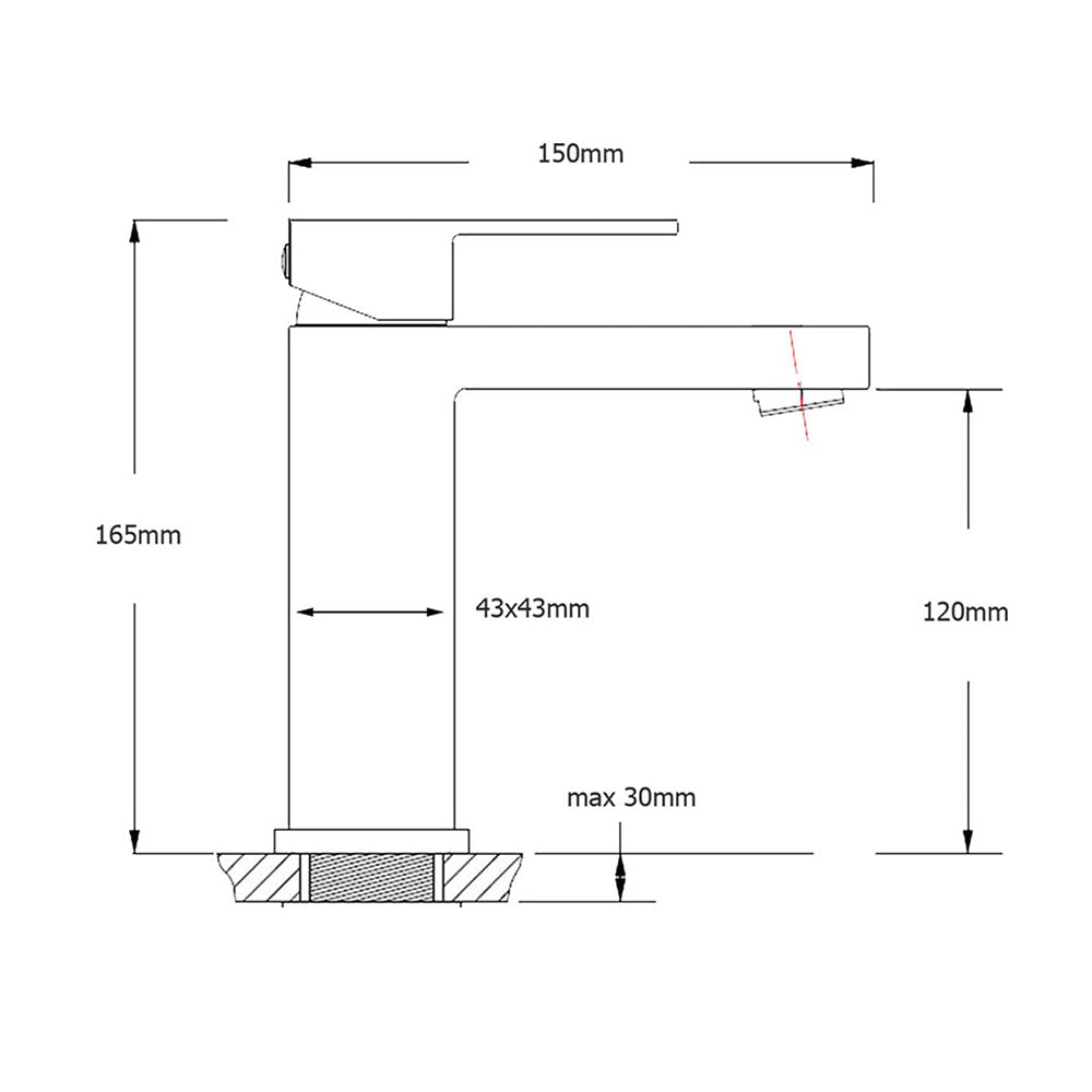 Square Classic 6L/m Basin Vessel Mixer Faucet Tap Kitchen Laundry Brushed Nickel - Furniture > Bathroom > Shower Heads & Screens - Rivercity House & Home Co. (ABN 18 642 972 209) - Affordable Modern Furniture Australia