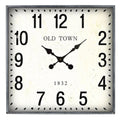 Square Iron Wall Clock 68cm - Rustic Cream