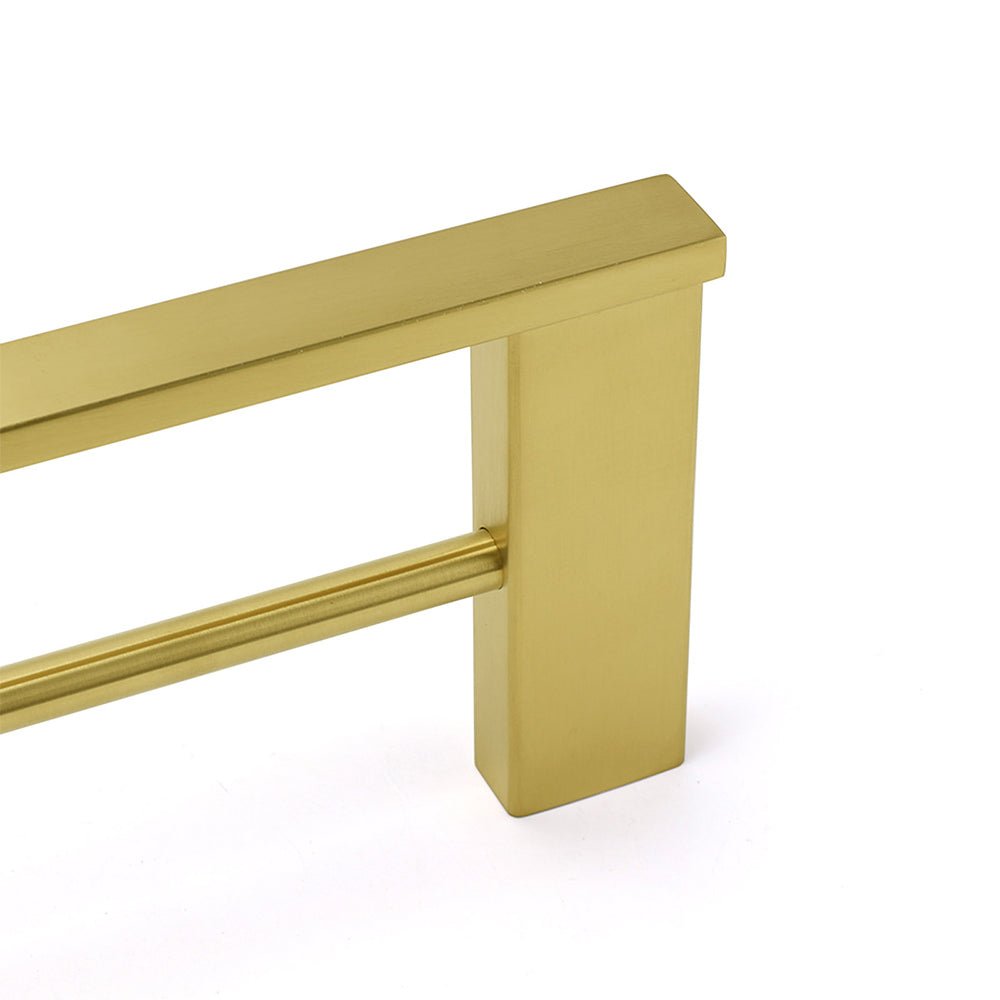 Square SUS Double Towel Rail Rack 600mm Brushed Gold Hanger Holder Bar Bathroom - Home & Garden > Bathroom Accessories > Shower Accessories - Rivercity House & Home Co. (ABN 18 642 972 209) - Affordable Modern Furniture Australia