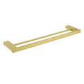 Square Double Towel Rail Rack 600mm SUS Brushed Gold