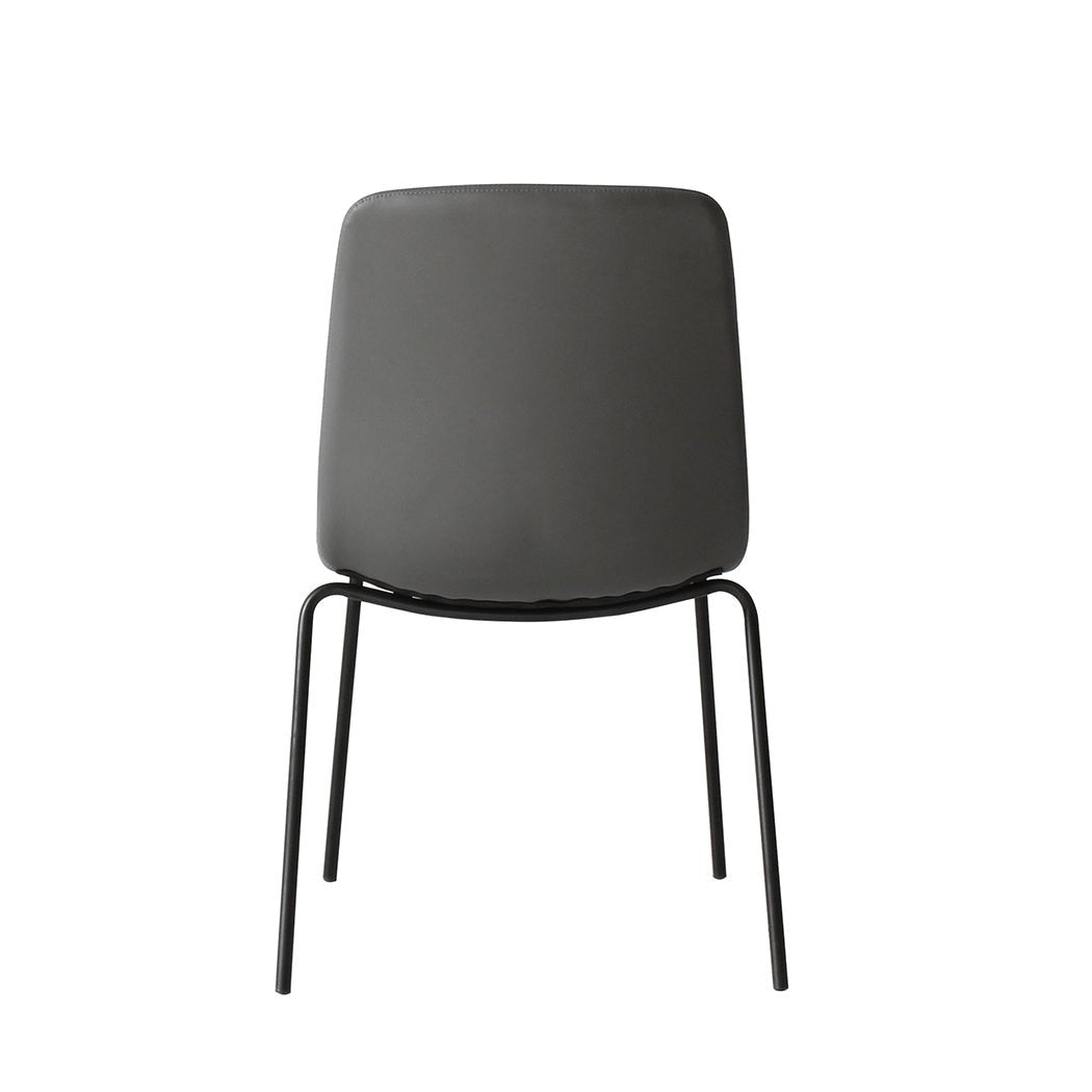 Stackable Dining Chairs Set of 4 with Steel Frame - Grey - Rivercity House & Home Co. (ABN 18 642 972 209) - Affordable Modern Furniture Australia