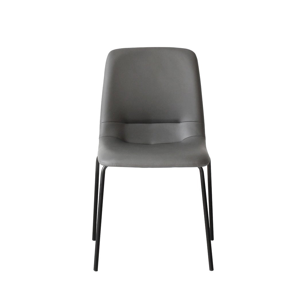 Stackable Dining Chairs Set of 4 with Steel Frame - Grey - Rivercity House & Home Co. (ABN 18 642 972 209) - Affordable Modern Furniture Australia