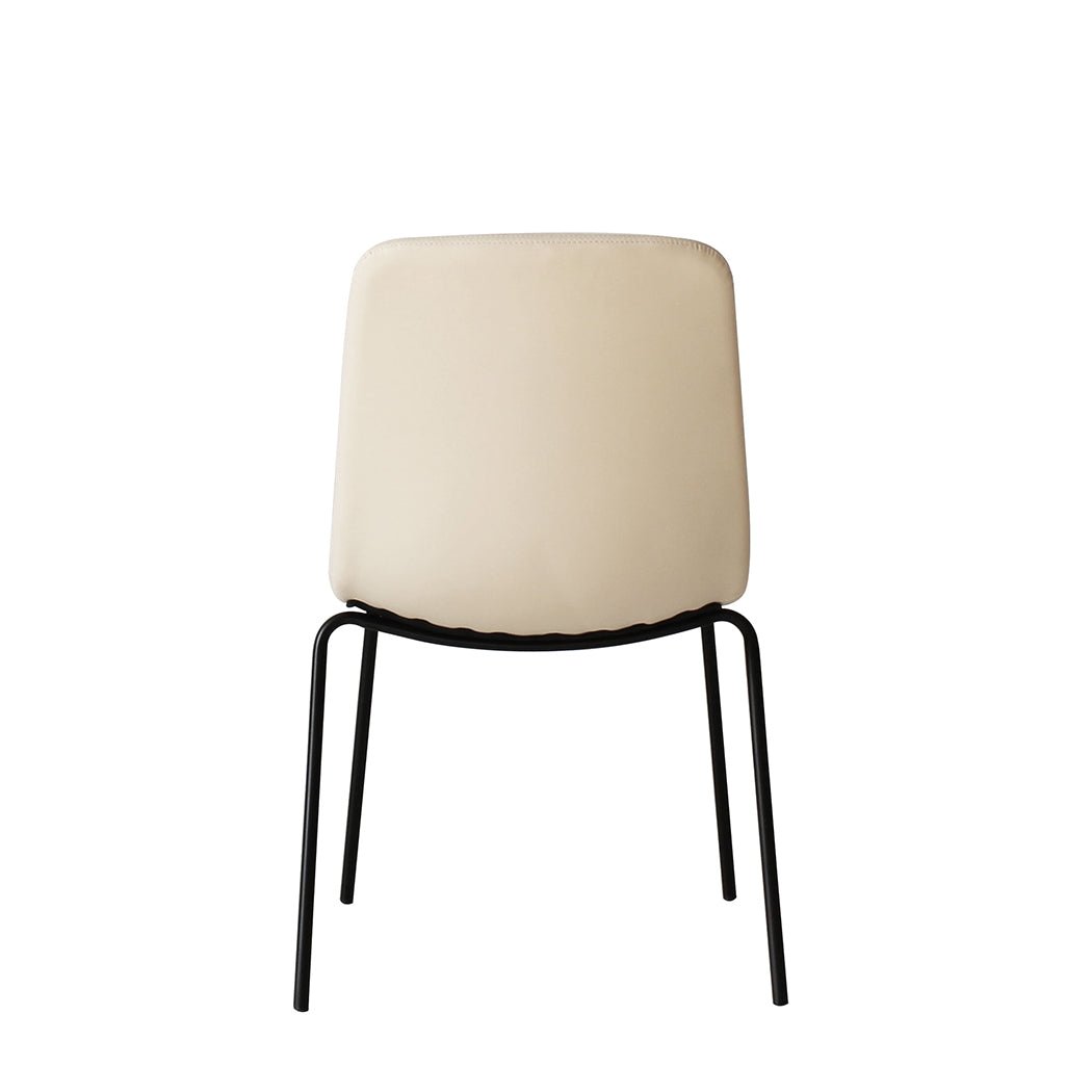 Stackable Dining Chairs Set of 8 with PU Leather Upholstery - Beige - Rivercity House & Home Co. (ABN 18 642 972 209) - Affordable Modern Furniture Australia