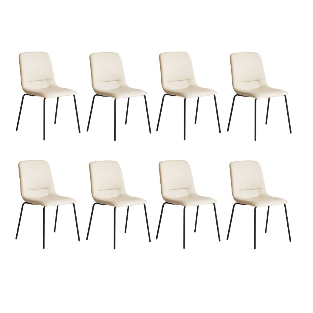 Stackable Dining Chairs Set of 8 with PU Leather Upholstery - Beige - Rivercity House & Home Co. (ABN 18 642 972 209) - Affordable Modern Furniture Australia