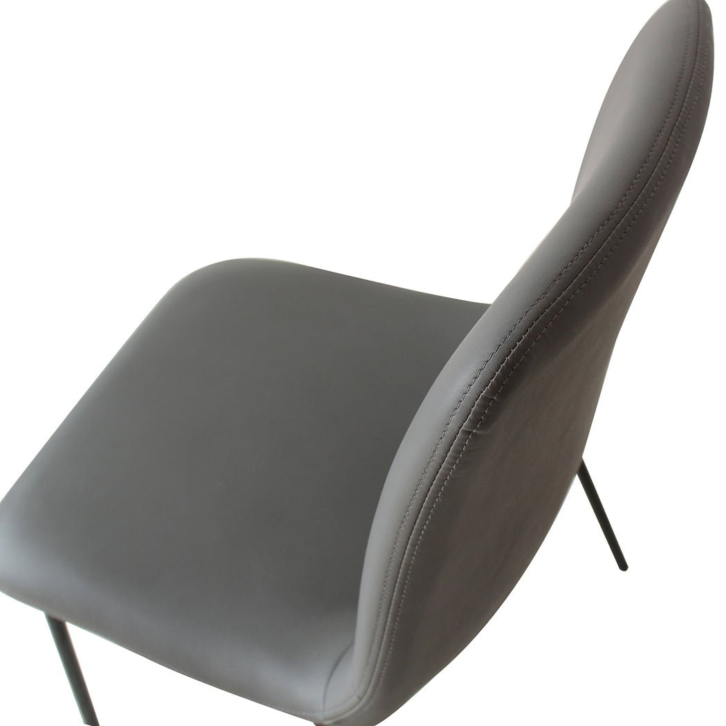 Stackable Dining Chairs Set of 8 with PU Leather Upholstery - Dark Grey - Rivercity House & Home Co. (ABN 18 642 972 209) - Affordable Modern Furniture Australia