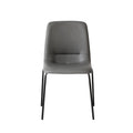 Stackable Dining Chairs Set of 8 with PU Leather Upholstery - Dark Grey