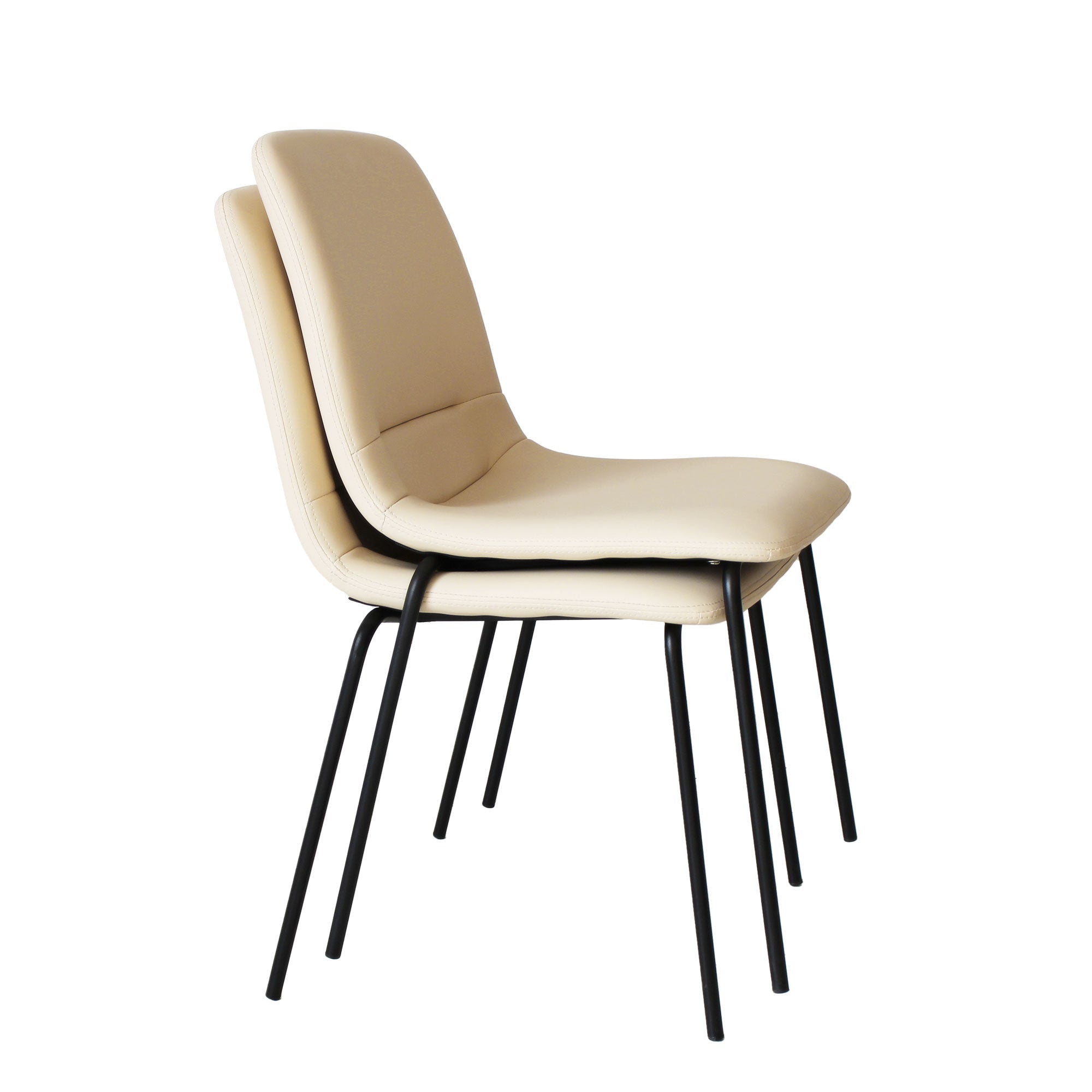 Stackable Kitchen Dining Chairs Set of 4 - Beige - Rivercity House & Home Co. (ABN 18 642 972 209) - Affordable Modern Furniture Australia