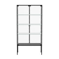 Stacked 4 Tier Glass Display Cabinet 160cm Steel Frame - Black