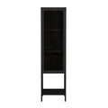 Stacked 4-Tier Tempered Glass Display Cabinet with Magnetic Doors - Black