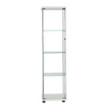 Stacked Tempered Glass Display Cabinet with Magnetic Doors - White