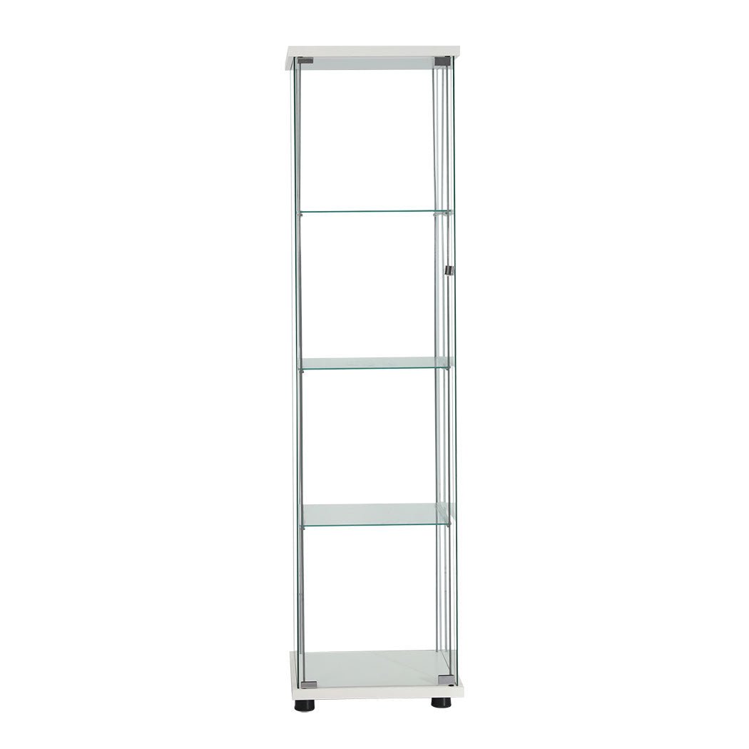 Stacked Tempered Glass Display Cabinet with Magnetic Doors - White - Rivercity House & Home Co. (ABN 18 642 972 209) - Affordable Modern Furniture Australia
