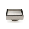 100mm Square Tile Insert Shower Grate Floor Drain 50mm Outlet - Brushed Silver