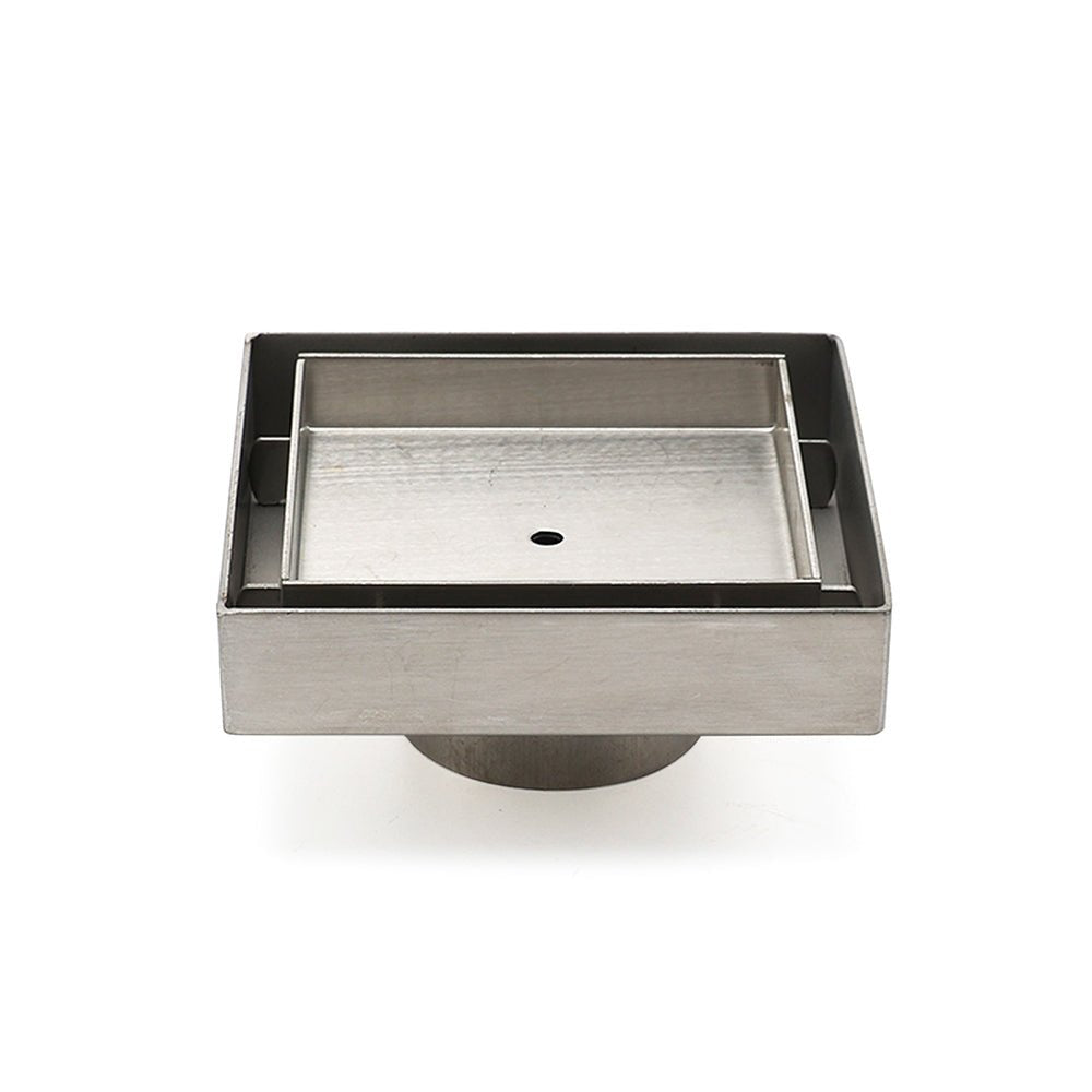 Stainless Steel 100mm Square Tile Insert Shower Grate Floor Drain 50mm Outlet - Furniture > Bathroom > Shower Heads & Screens - Rivercity House & Home Co. (ABN 18 642 972 209) - Affordable Modern Furniture Australia
