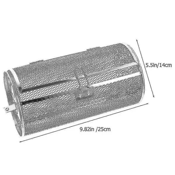 Stainless Steel 25cm Air Fryer Rotisserie Basket with 360° Rotation for Fries, Nuts & Meat - Silver - Appliances > Kitchen Appliances > Kitchen Appliance Accessories - Rivercity House & Home Co. (ABN 18 642 972 209) - Affordable Modern Furniture Australia