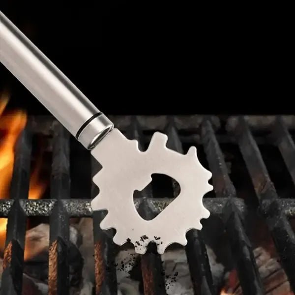 Stainless Steel BBQ Grill Scraper with Multi-Edge Head, Hanging Loop & Bottle Opener, 13 cm - Silver - Home & Garden > BBQ > BBQ Cleaning - Rivercity House & Home Co. (ABN 18 642 972 209) - Affordable Modern Furniture Australia