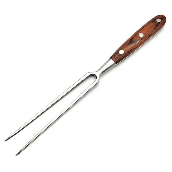 Stainless Steel BBQ Meat Fork with Riveted Wooden Handle for Grilling and Cooking - Brown - Home & Garden > BBQ > BBQ Tools - Rivercity House & Home Co. (ABN 18 642 972 209) - Affordable Modern Furniture Australia