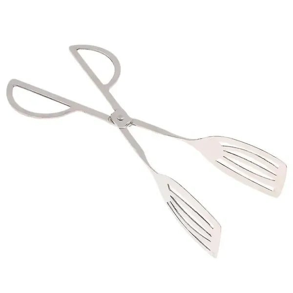 Stainless Steel BBQ Serving Tongs with Wide Non-Slip Gripping Heads 25 cm - Silver - Home & Garden > BBQ > BBQ Tools - Rivercity House & Home Co. (ABN 18 642 972 209) - Affordable Modern Furniture Australia