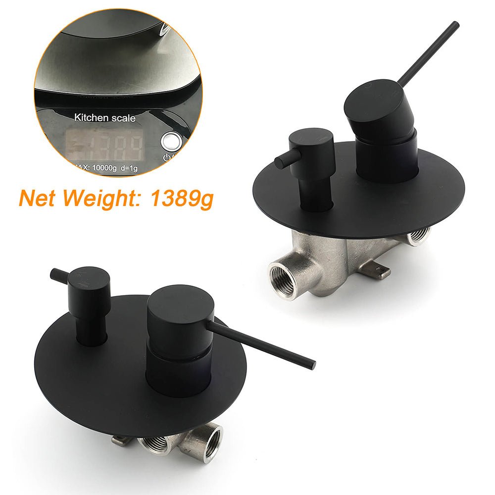 Stainless Steel Black Round Shower Mixer Diverter Lead Free Healthy For Bath Set - Furniture > Bathroom > Shower Heads & Screens - Rivercity House & Home Co. (ABN 18 642 972 209) - Affordable Modern Furniture Australia