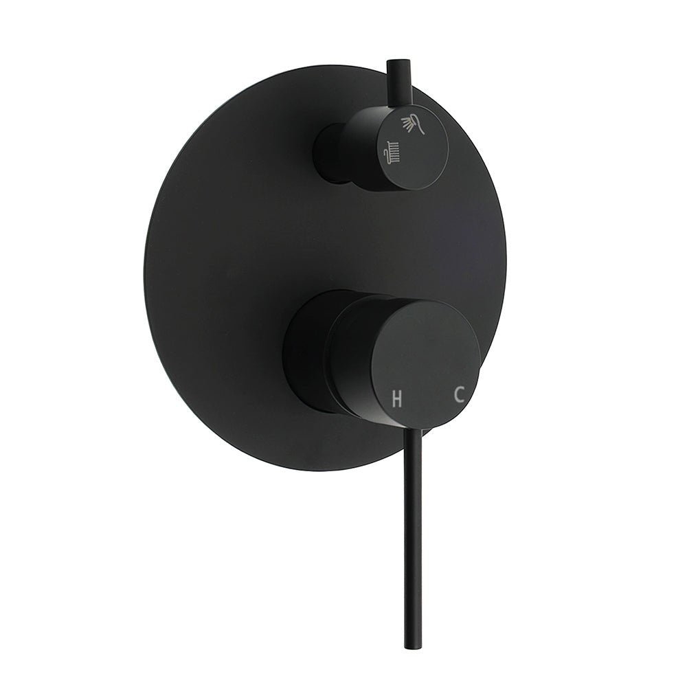 Stainless Steel Black Round Shower Mixer Diverter Lead Free Healthy For Bath Set - Furniture > Bathroom > Shower Heads & Screens - Rivercity House & Home Co. (ABN 18 642 972 209) - Affordable Modern Furniture Australia