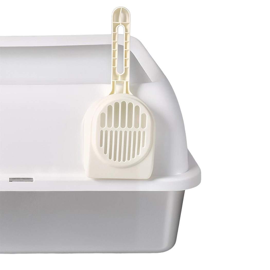Stainless Steel Cat Litter Box Large High Sided Easy Clean with Litter Trap - White - Rivercity House & Home Co. (ABN 18 642 972 209) - Affordable Modern Furniture Australia