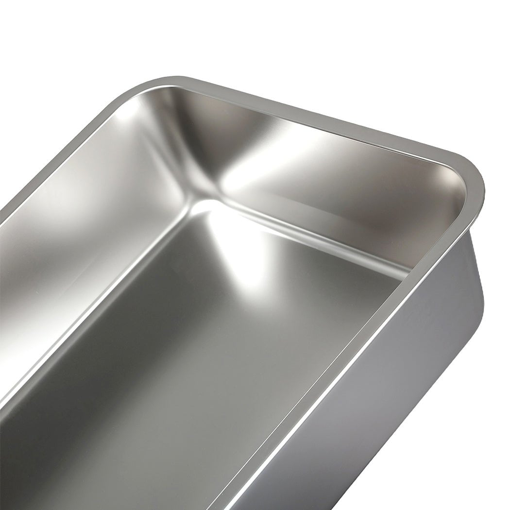 Stainless Steel Cat Litter Box Large High Sided Easy Clean with Litter Trap - White - Rivercity House & Home Co. (ABN 18 642 972 209) - Affordable Modern Furniture Australia