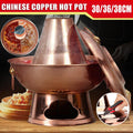 30CM Stainless Steel Charcoal Chinese Copper Hot Pot Old Beijing Cookware - Copper