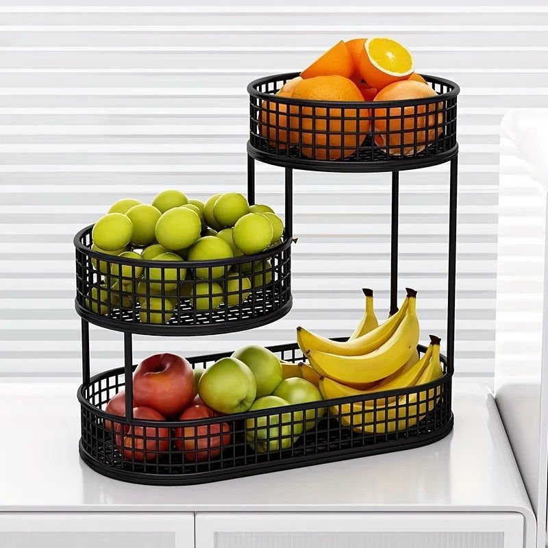 Stainless Steel Fruit Basket Storage - Black - Home & Garden > Kitchenware > Food Storage - Rivercity House & Home Co. (ABN 18 642 972 209) - Affordable Modern Furniture Australia