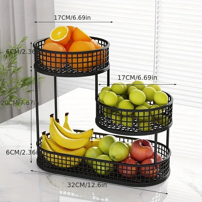 Stainless Steel Fruit Basket Storage - Black - Home & Garden > Kitchenware > Food Storage - Rivercity House & Home Co. (ABN 18 642 972 209) - Affordable Modern Furniture Australia