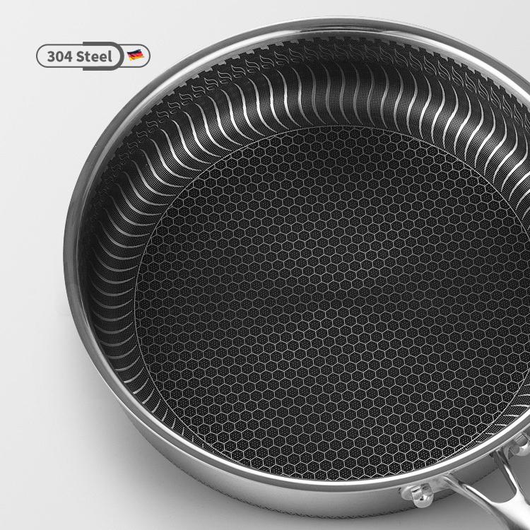 Stainless Steel Frying Pan Non - Stick Cooking Frypan Cookware 28cm Honeycomb Double Sided - Furniture > Dining > Buffets & Sideboards - Rivercity House & Home Co. (ABN 18 642 972 209) - Affordable Modern Furniture Australia